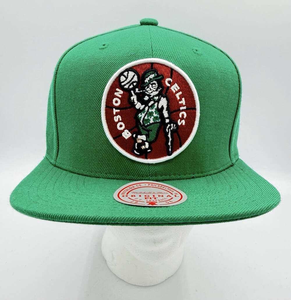 Mitchell & Ness Boston Celtics NBA Green Snapback Hat, One Size